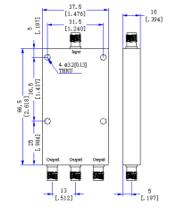 3000~7000 MHz SMA Female 3 Way Power Divider 50 Ohm Wide-Band Signal Splitter