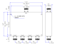 1200~1600 MHz N Female 4 Way Power Divider 50 Ohm Wide-Band Signal Splitter