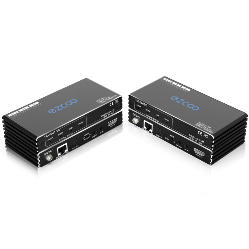 4k60 HDMI ARC Extender, 18G/bps HDBaseT Extender . IR+POE+ SPDIF Audio Breakout