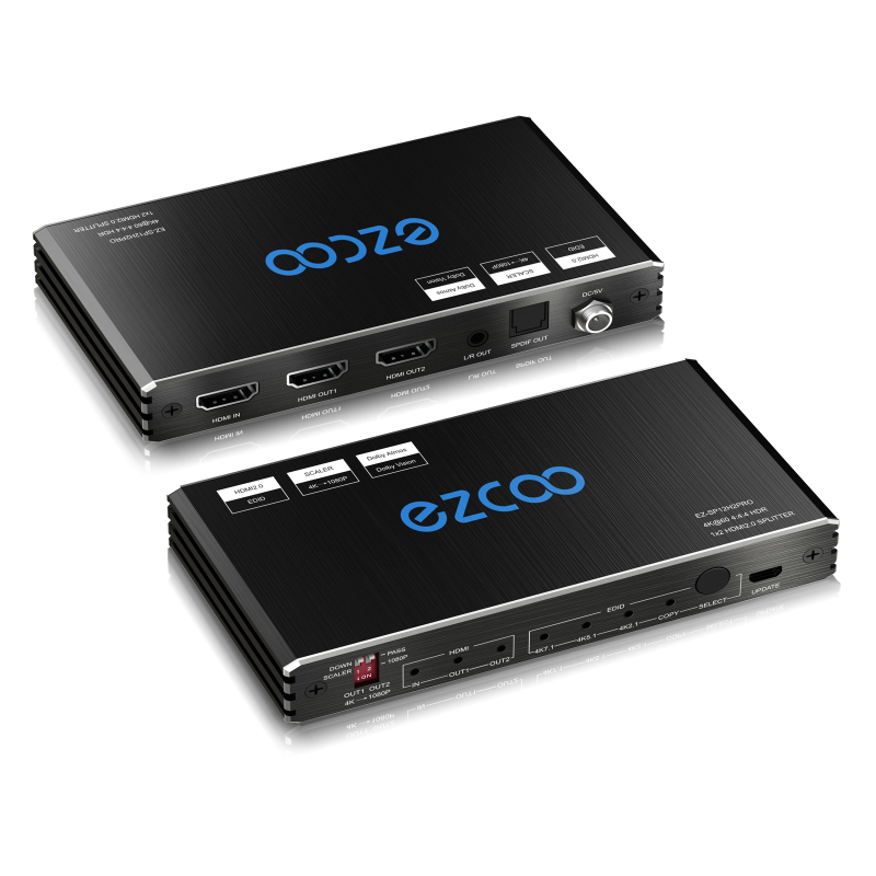 4K60 HDMI Splitter 1 IN 2 OUT,Dolby Vision , Scaling out, Optical Audio Breakout，EDID management