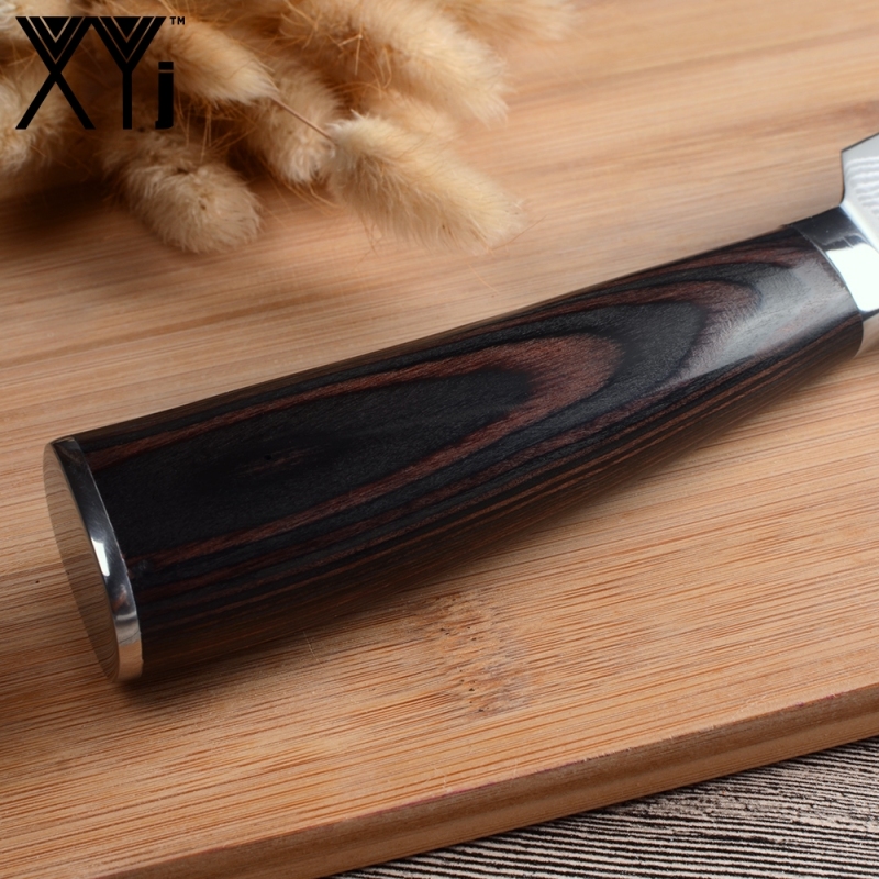 XYj Brand 67 Layers VG10 Damascus Steel Knife 3 Pcs Set Color Wood Handle Japanese Steel Kitchen Knife Ultra-thin Blade Cooking Knives Set