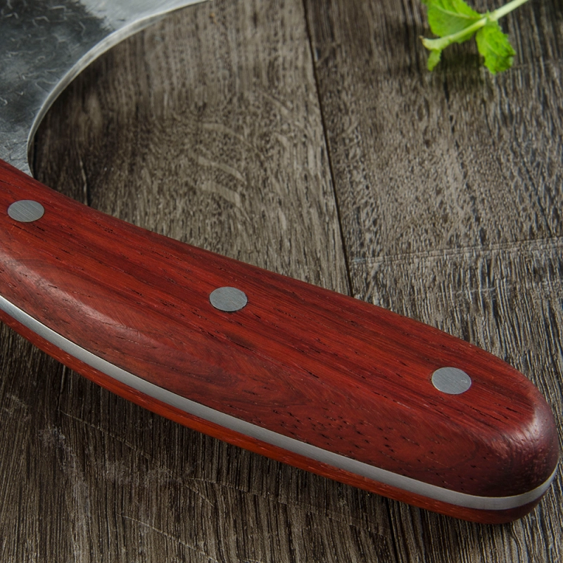 XYj Wholesale 7 Inch X50crmov15 German Steel Handmade Forged Serbian Butcher Knife Full Tang Red Solid Wood Handle Poultry Vegetable Chopping Cleaver