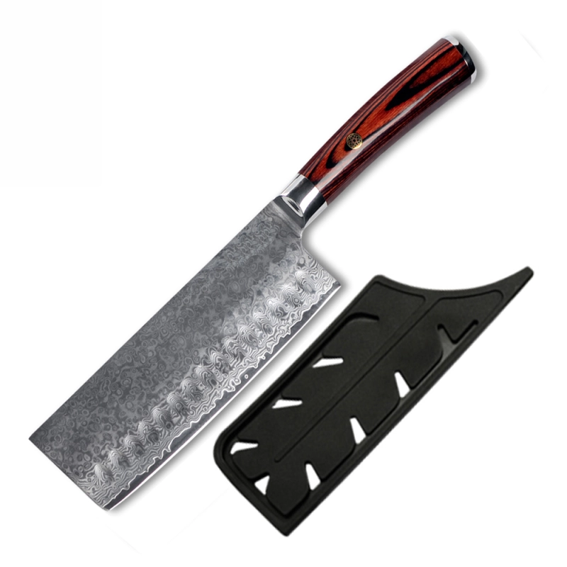 Super Sharp 67 Layers Damascus Steel Kitchen Cooking Knives Vg10 Damascus Chef Knife With Sheath Cover Japanese Chef Nakiri Santoku Knife Set