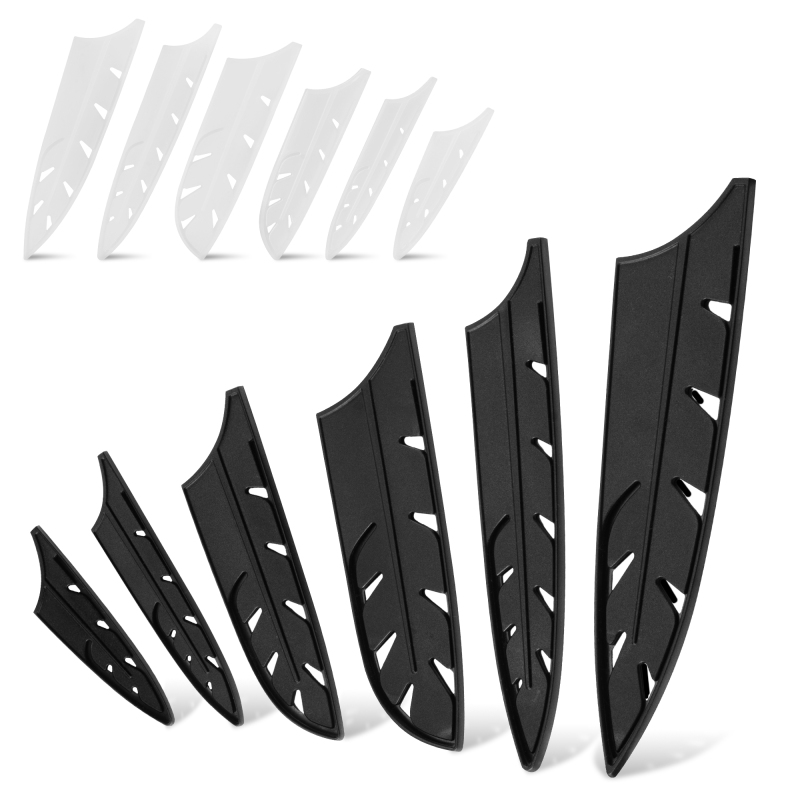 XYJ Edge Guards Set of 12 Knife Sheath for Stainless Steel Paring Santoku Utility Slicing Chef Knife Plastic Blade Protector(Knife Not Include)