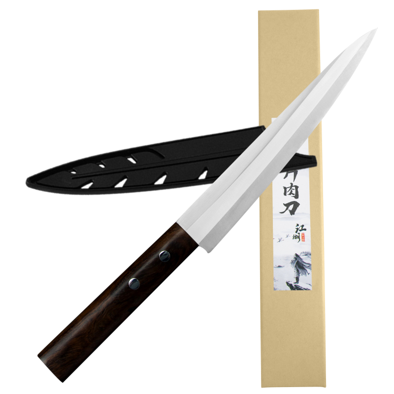 XYJ Japanese Sashimi Sushi Knife 8 inch Yanagiba Knife Chef's Fillet Kitchen Knife with Knife Sheath for Right-Handed Use