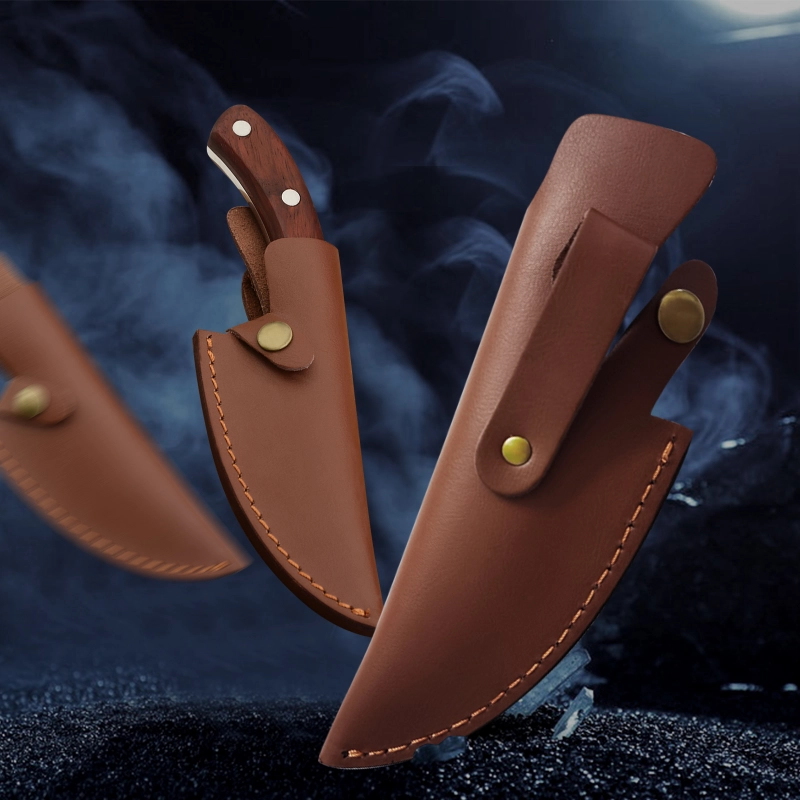 XYJ Knife Sheath for 5.5 inch Meat Cleaver Soft Leather Sheath with Belt Loop Good for Protect Fixed Blade &amp; Carry Out