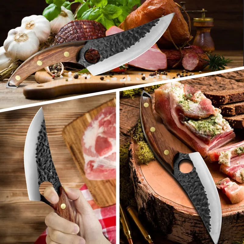 XYJ Full Tang 6-inch Hunting Boning Knife High Carbon Stainless Steel Fishing Fillet Knives For Cutting Vegetable Debone Meat Steak