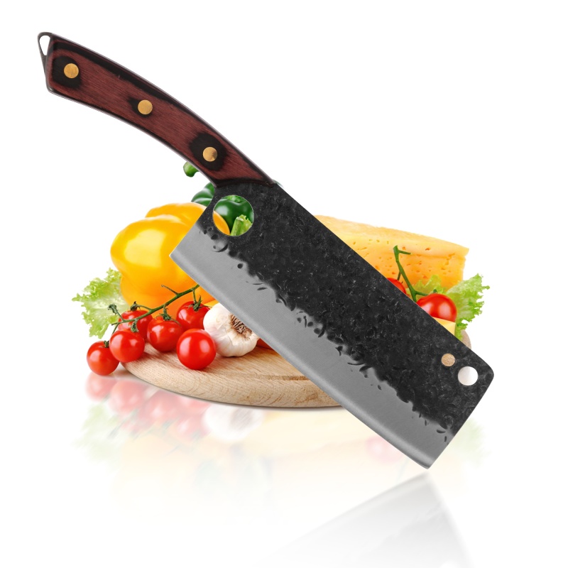 XYJ 7.5 Inch Japanese Nakiri Vegetable Knife Stainless Steel Tall Nakiri Cleaver With Full Tang Ergonomic Balanced Wood Handle Come With Mini Whetston