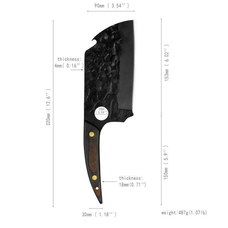 XYJ Full Tang 7 Inch Vegetable Knife With Sheath&amp;Mini Knife&amp;Whetstone Stainless Steel Multipurpose Camp Chef Knife