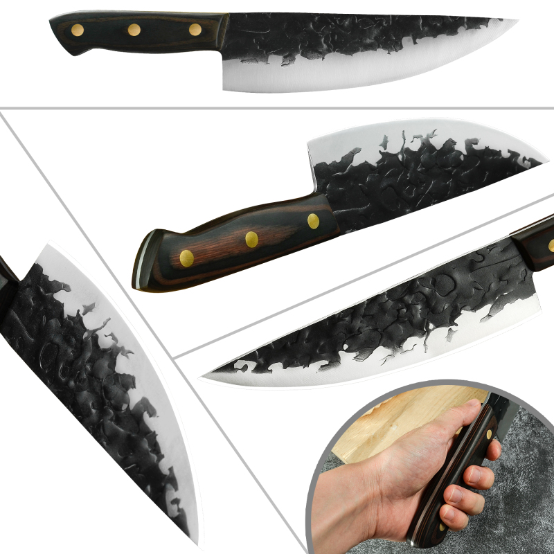 XYJ Full Tang 8 Inch Professional Chef Knife With Carry Sheath &amp;Whetstone Stainless Steel Kitchen Camping Knives