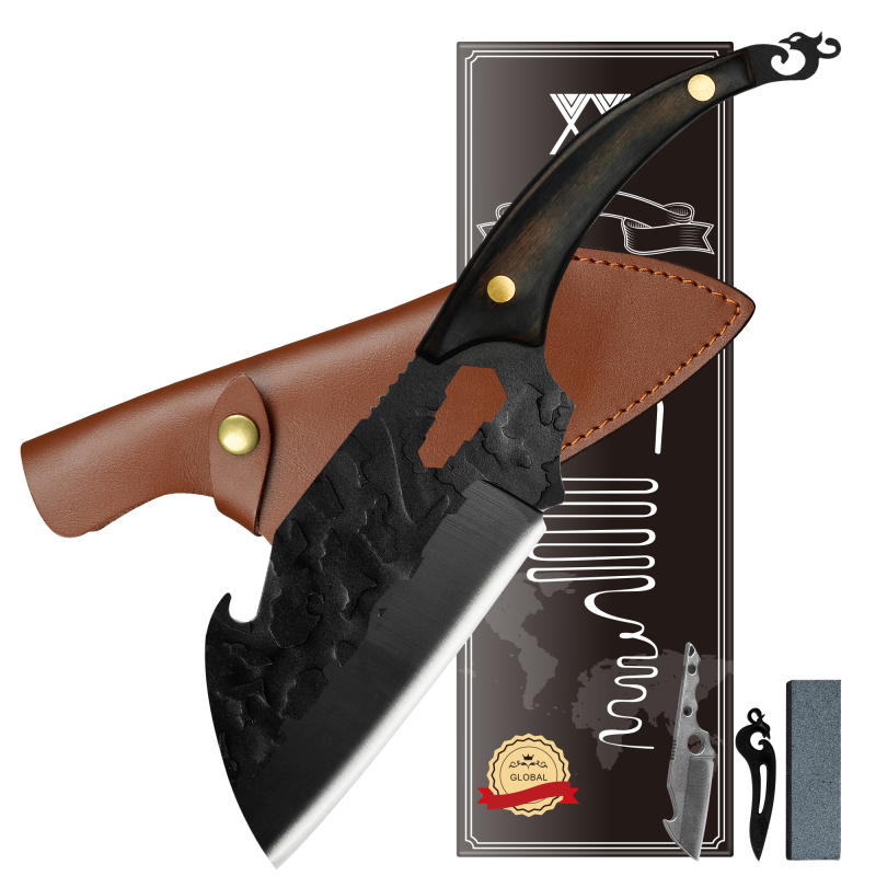 XYJ Full Tang 6.5-inch Camp Kitchen Knife Stainless Steel Chef Knives Multi-tools Opener With Knife Sleeves Pocket Knives Whetstone