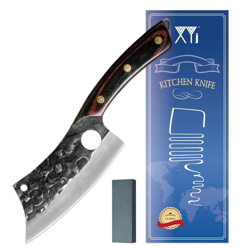 XYJ 6 Inch Stainless Steel Tactical Cleaver With Full Tang Handle For Kitchen Outdoor Boning Poultry Filleting Fish Slicing Meat Chopping Vegetable