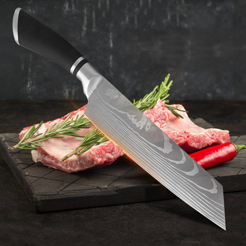 XYJ Pro Japanese Chef's Knife 8-inch Stainless Steel Cooking Knife Kitchen Knives Santoku Meat Vegetable Beef Knife With Cover