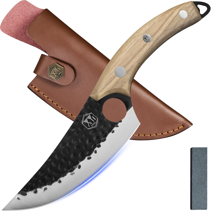 XYJ Boning Slice Knife Stianless Steel Serbian Chef Knives With Carry Sheath Pocket Knife Mini Whetstone For Kitchen Camping