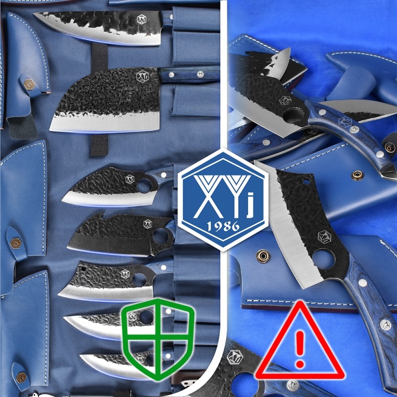 XYJ Portable Chef Knife Set Professional Slicing Butcher Knives With Rolling Bag Sharpener Stick Cleaver Boning Knife For Kitchen Camping