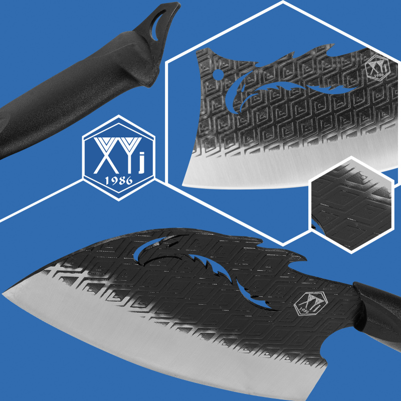 XYJ Chef Santoku Knives Set Camping Slice Cleaver Butcher Knife With Sheath Carry Bag Whetstone Sharpener Rod