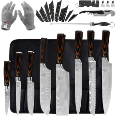 FULLHI Knife Set, 14pcs Japanese Knife Set, Premium German Stainless Steel Kitchen Knife Set