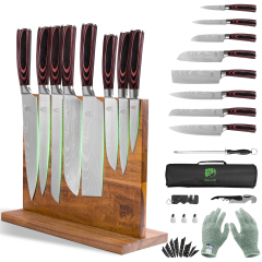 FULLHI Knife Set, 14pcs Japanese Knife Set, Premium German Stainless Steel Kitchen Knife Set