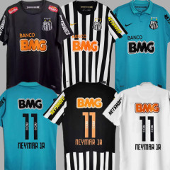 12 13 Santos Retro jersey Home AWAY white adult 2012 2013 NEYMAR JR FAN edition Men Shirt T.SILVA PELE MARCELO Football Uniform