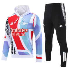 24 25 Arsenal Soccer Jacket hooded suit RICE HAVERTZ SAKA MARTINELLI WHITE SALIBA G.JESUS JORGINHO ODEGAARD 2024 2025 Men set jogging uniforms