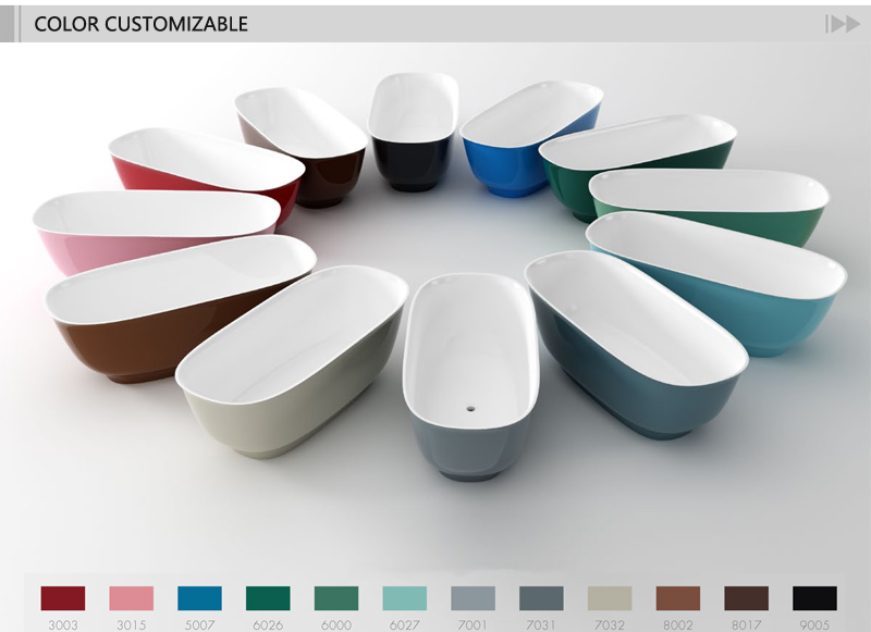 T&W Freestanding Artificial Stone Bathtub Color Customizable T&W Freestanding Artificial Stone Bathtub Color Customizable