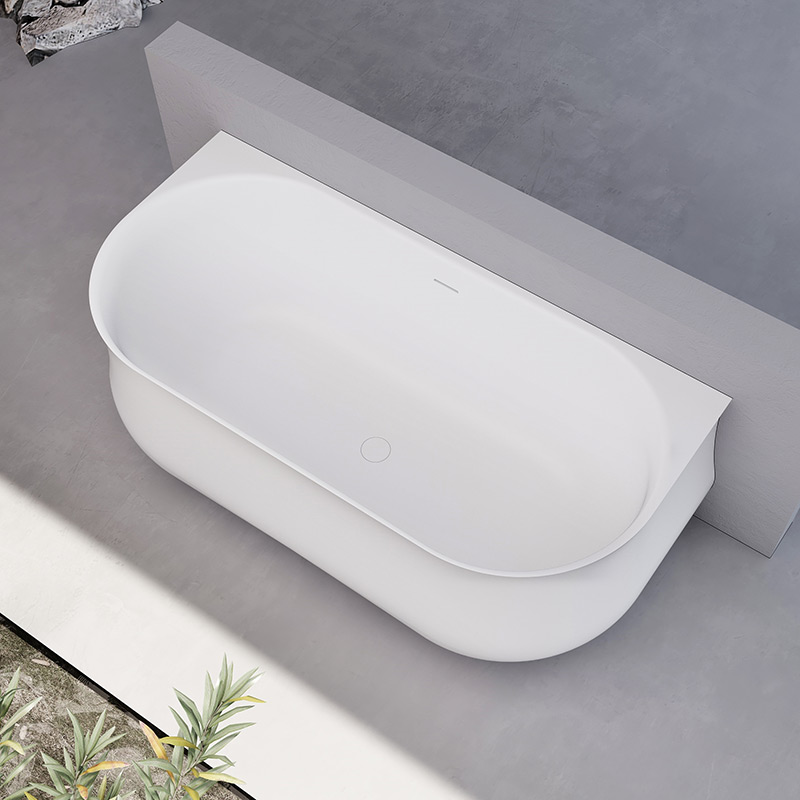 High End Freestanding Back To Wall Artificial Stone Bathtub TW-8103 High End Freestanding Back To Wall Artificial Stone Bathtub TW-8103