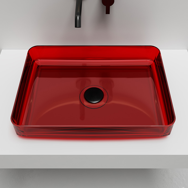 Above Counter Top Clear Resin Wash Sink XA-A109T Above Counter Top Clear Resin Wash Sink XA-A109T