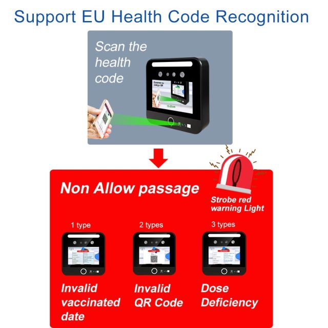 TM-GP05LN EU digital green pass qr code+Temperature Detection Face Recognition Terminal