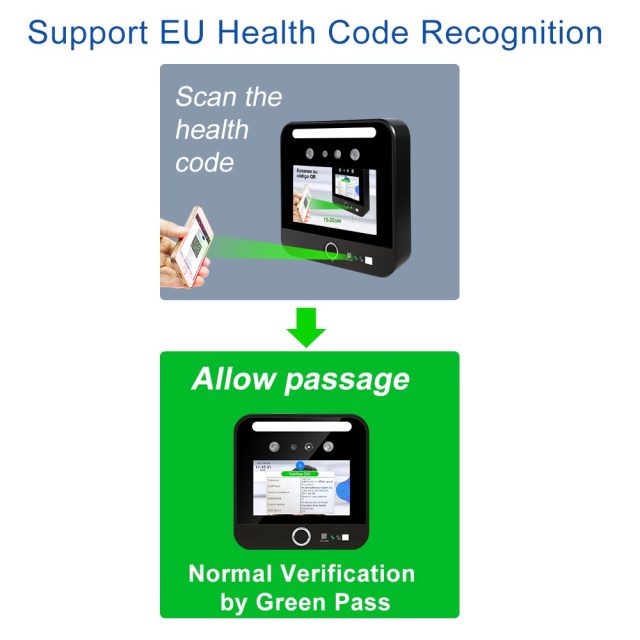 TM-GP05LN EU digital green pass qr code+Temperature Detection Face Recognition Terminal