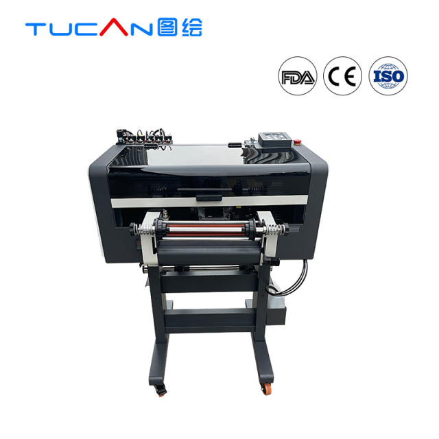 30cm uv dtf printer with laminator with 2 or 3 heads xp600 printhead cmyk white varnish color