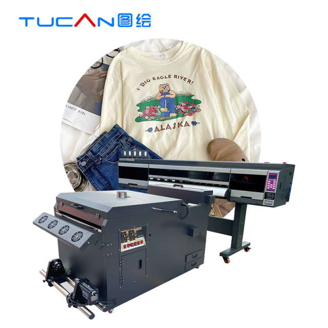 60cm DTF printer 2 heads 4 heads 5 heads for 5 colors 9 color printing with flurocent colors new technology