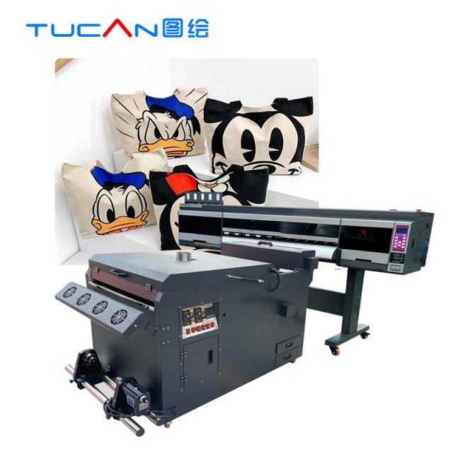 60cm DTF printer 2 heads 4 heads 5 heads for 5 colors 9 color printing with flurocent colors new technology