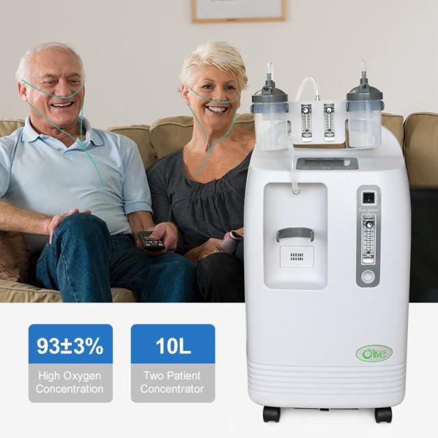 Olive 10L(OLV-10S)- For 2 Person Same Time Use Medical Grade Dual Flow Dual Use 10L Oxygen-concentrator