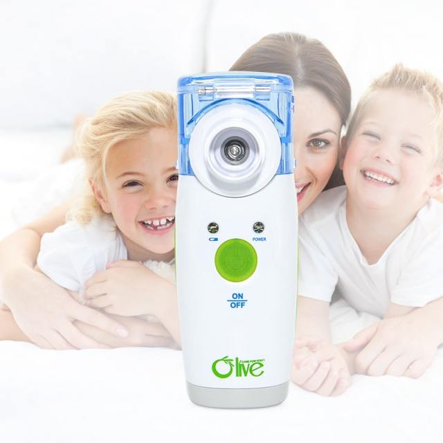 Nebulizador ultrasónico portátil de oliva para niños y uso en viajes