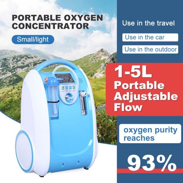 Concentrador de oxígeno portátil inteligente para coche, suministro de oxígeno sostenido de flujo ajustable
