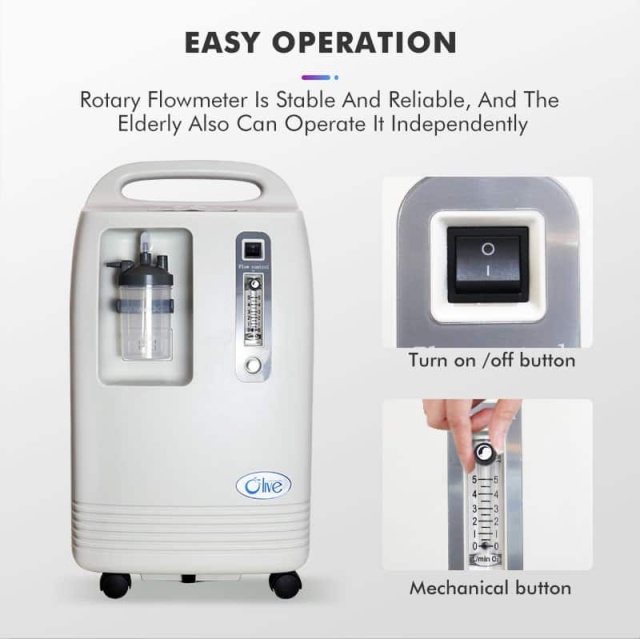 Olive - Wholesale Best 5-Liter Quiet Home Oxygen Concentrator with 96% Purity