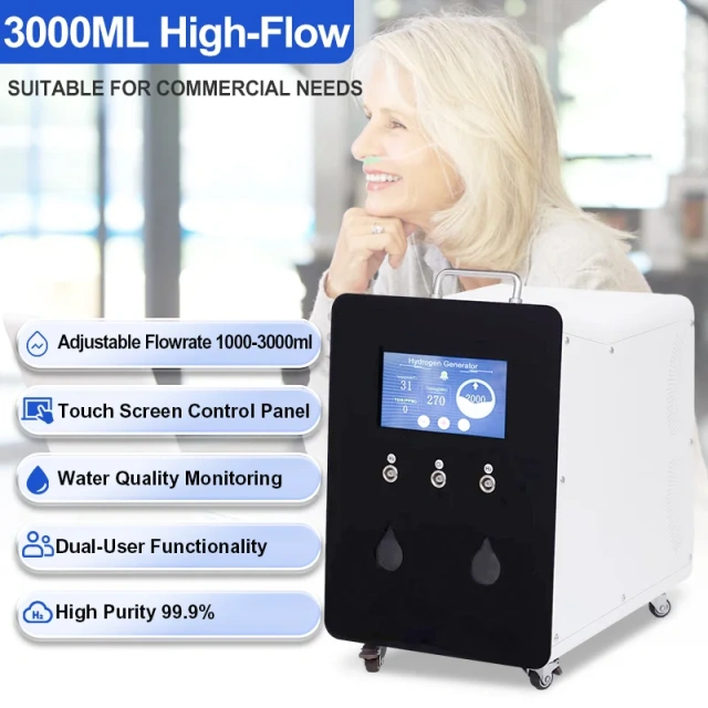 Latest 3000ML Hydrogen Generator Hydrogen Gas Inhalation Machine Hydrogen Oxygen Machine