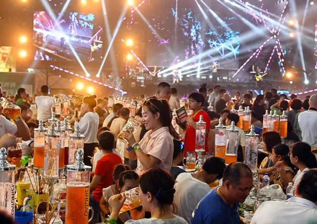 visitors at Qingdao Beer Festival