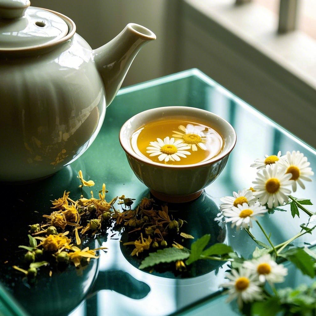Homemade chamomile tea is very simple
