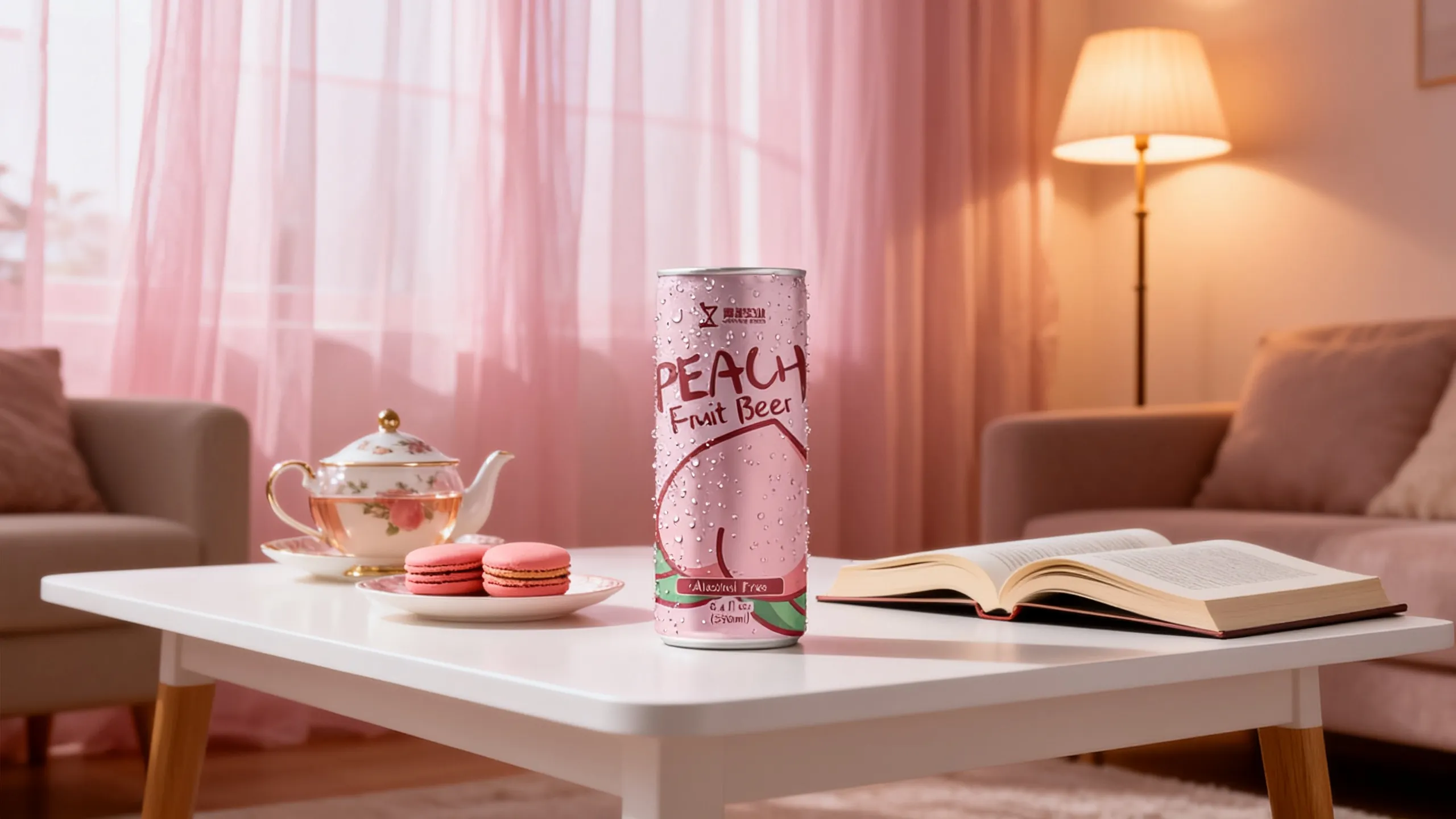 ZhenXi 250ml Peach Flavored Non-Alcoholic Craft Fruit Beer