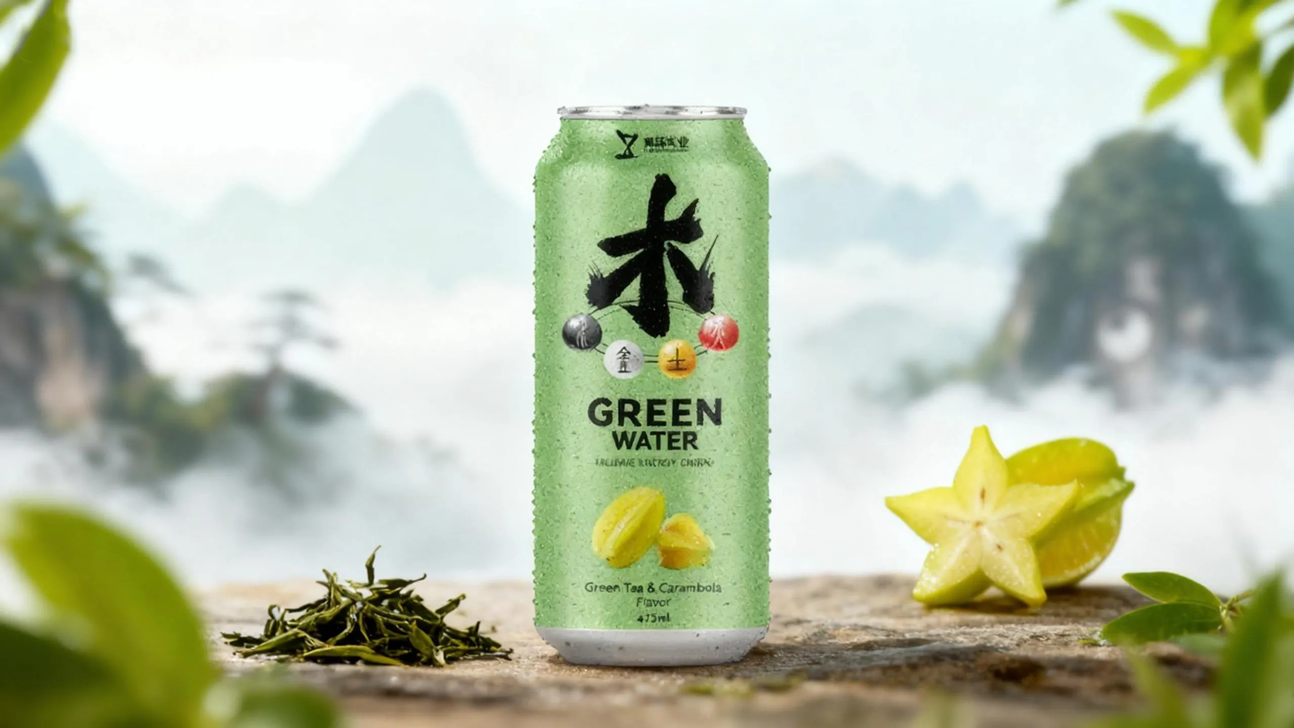 ZhenXi 473ml Green Tea Starfruit Flavor Canned Five Elements Taurine Energy Drink
