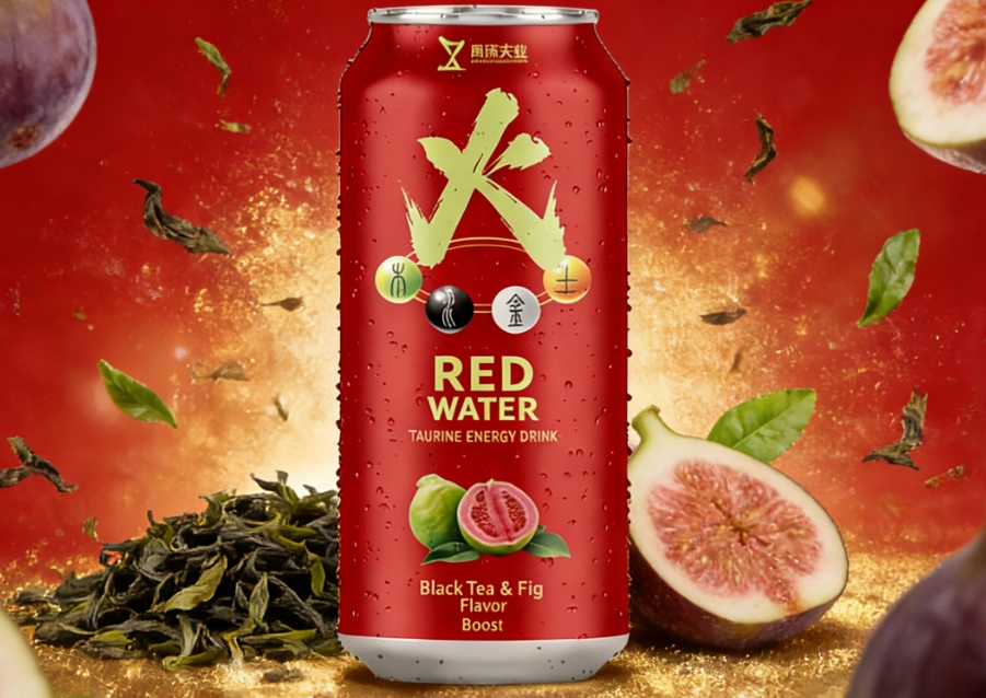 Black Tea Guava Flavor Canned Five Elements Taurine Energy Drink