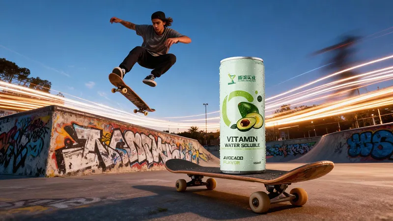 355ml aluminum sleek can of Vitamin Water Soluble Avocado flavor for healthy hydration
