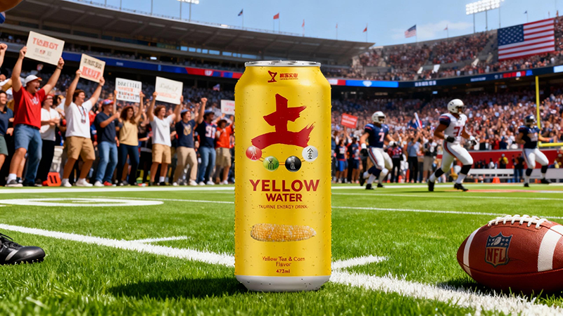 Natural energy drink formula Yellow tea extract and corn flavor with electrolytes