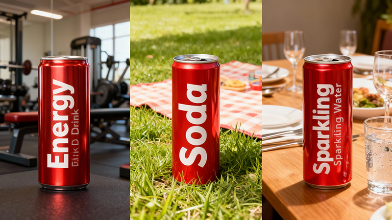 sleek aluminum cans for beverages