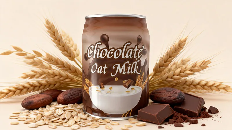 plant based chocolate oat milk canned drink