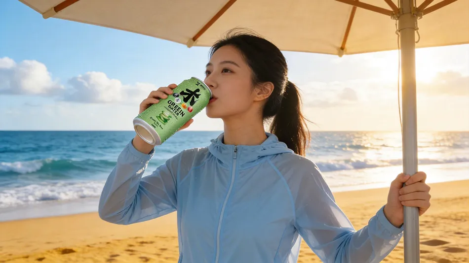 ZhenXi Green Tea Aloe Energy Drink for Bloating Relief and Liver Support, Natural Five Elements Formula