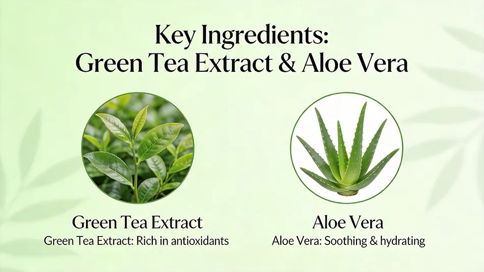 green tea extract and aloe vera ingredients
