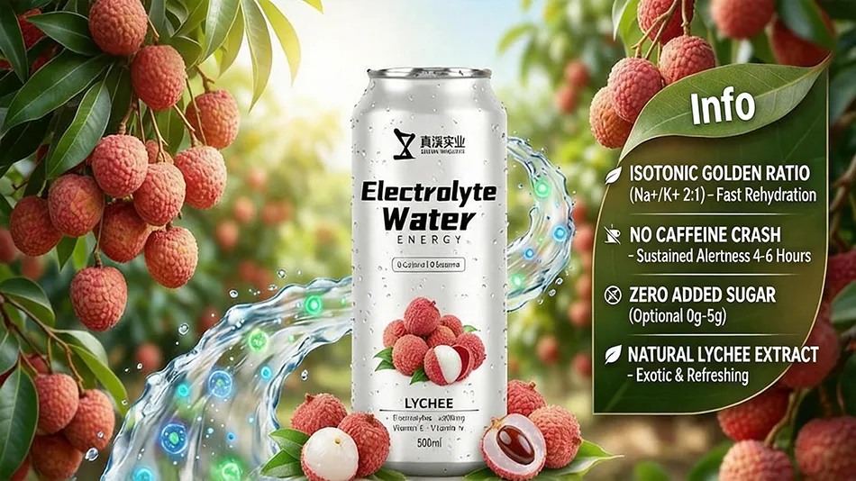 500ml Lychee flavored electrolyte energy drink bottle for hydration and recovery