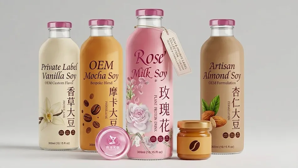 custom rose soy milk OEM private label plant based beverage